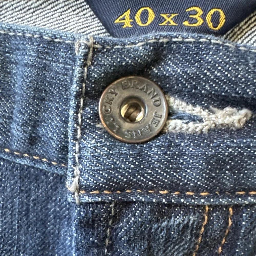 Lucky Brand Mens 40 X 30 Straight Leg 165 Short Inseam Blue Jeans Zip Front #433
